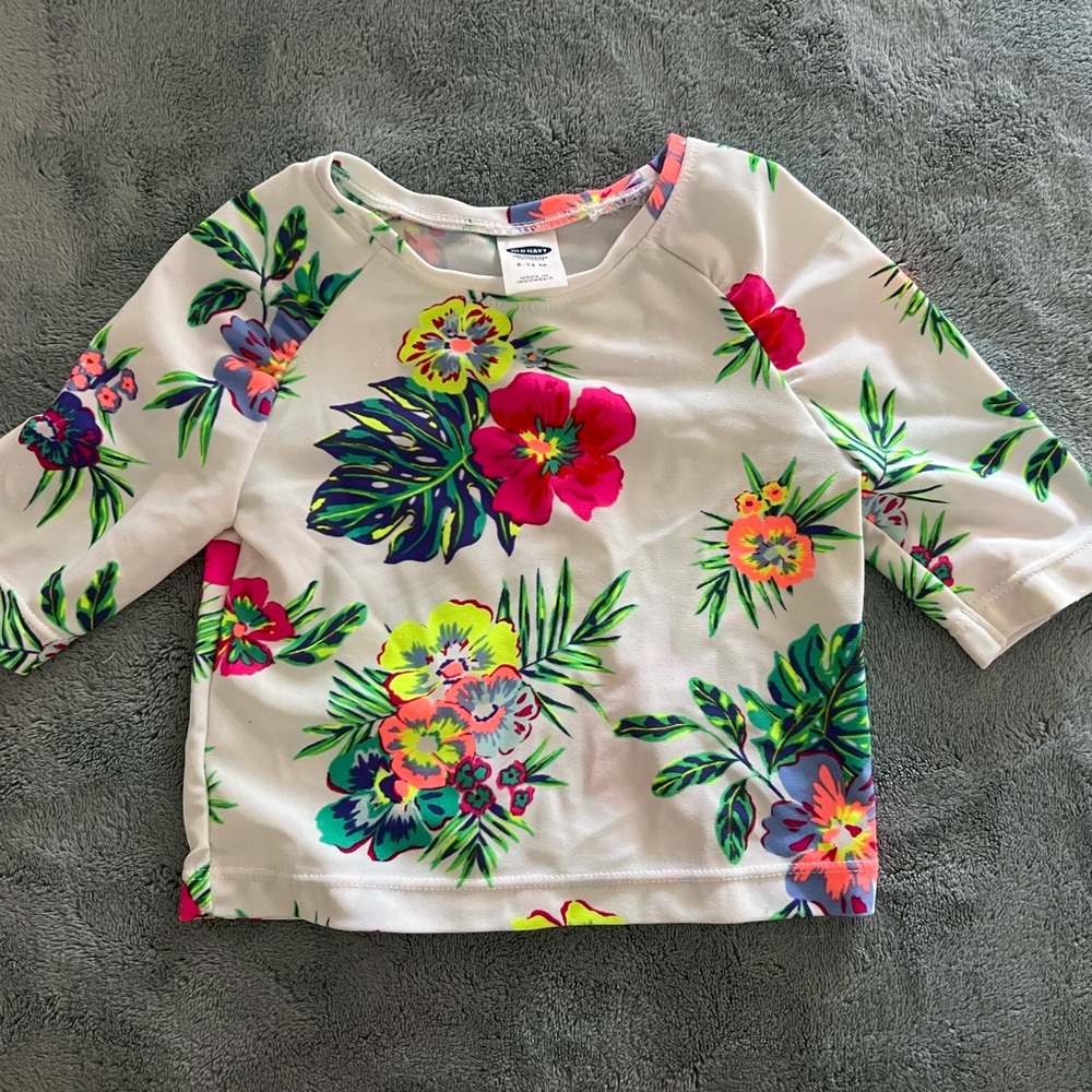 Floral Print Toddler Swim Shirt 6-12mos